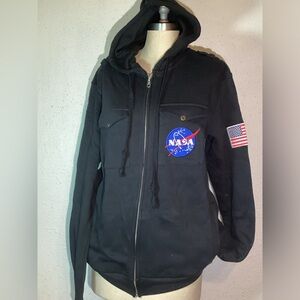 Ripple junction NASA Space Shuttle Launch black zip up jacket size small